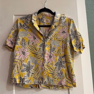Marine Layer Yellow Short Sleeve Blouse